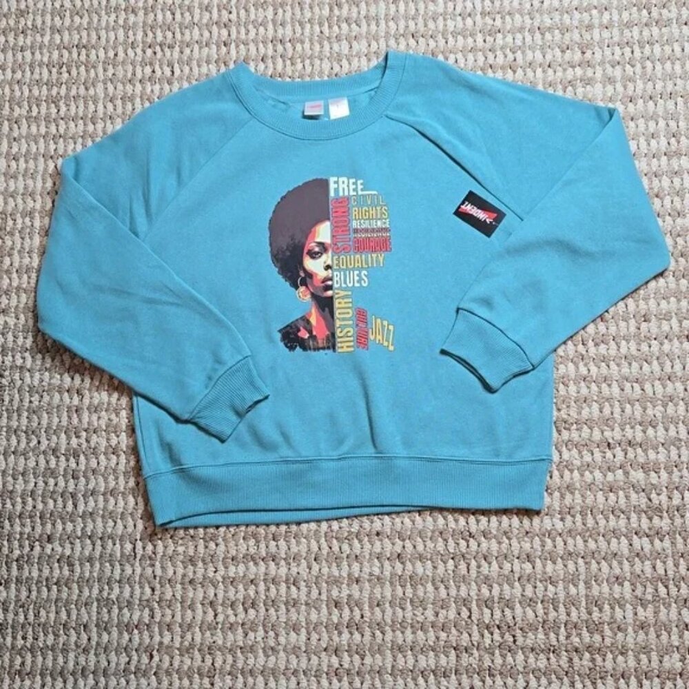 Indent Black History Equality Large Crew Sweatshirt Top Juneteenth Sweater